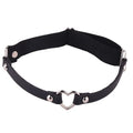 Newest Women Sexy Elasticity Harness Heart Fashion Bondage Goth Decor Garter Belt Thigh Harness Leather Lingerie for Stockings