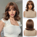Short Silver Gray Curly Wavy Synthetic Wigs with Bangs for Women Grey Bob Cosplay Party Lolita Natural Hair Wig Heat Resistant