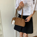 Fashion Polka Dot Printed Shoulder Bag Retro Matte PU Boston Bag Exquisite Versatile Commuter Underarm Bowling Bag Women Handbag