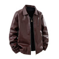 2026 New Style Leather Jacket for Men with Collar, Spring-Autumn Model, Motorcycle Suit Coat US/European size.