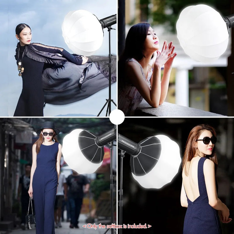 TRIOPO Lantern Softbox Light Modifier 55/65/85cm Quick Release for Sokani X100 COLBOR Godox Aputure Bowens Mount LED Video Light