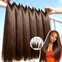 #4 Brown Straight Crochet Human Hair 26 Inch 100% Unprocessed Brazilian Virgin Hair Feather Crochet Human Hair 4 Pack 240G Chocolate Straight Human Crochet Hair Extensions