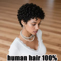 Curly Short Layered Pixie Cut Wig For Women 100% Human Hair Full Machine Made Natural Realistic Tangle-Free Easy To Maintain