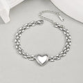 Trendy Love Heart Bracelet for Women,Stainless Steel Strap Chain Bracelets,Exquisite Party Jewelry Mother's Day Gift