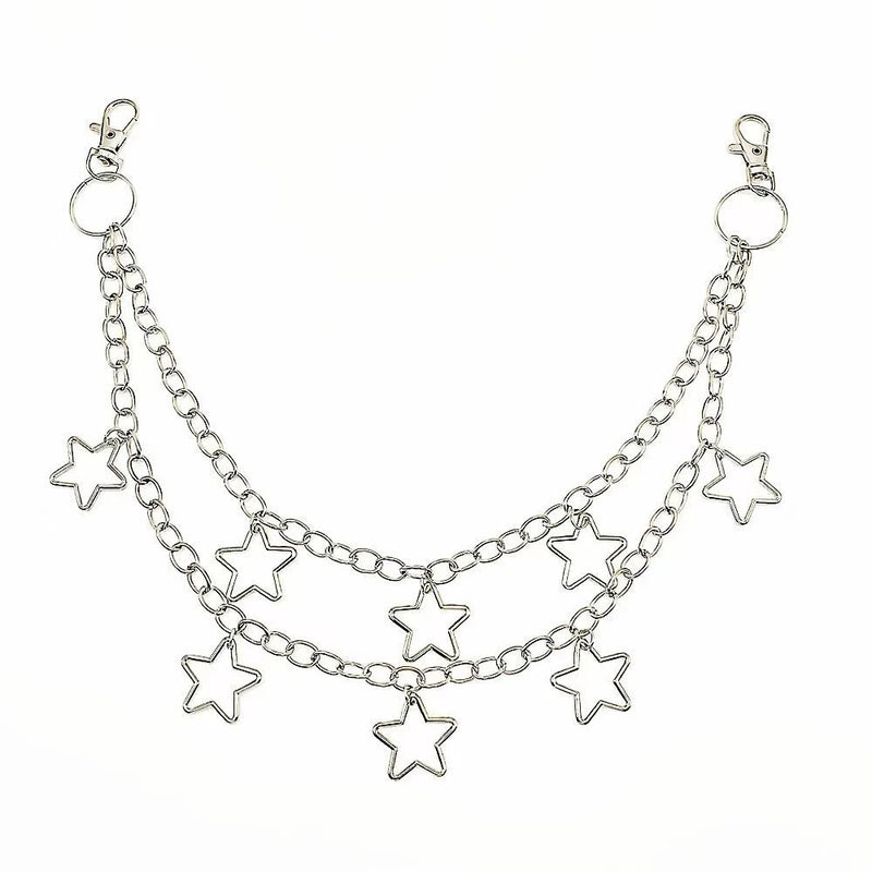 Punk Metal Crescent Geometric Bag Chain Hip Hop Hipster Cool Hundred Pair Pants Chain For Men and Women Rock and roll Accessorie