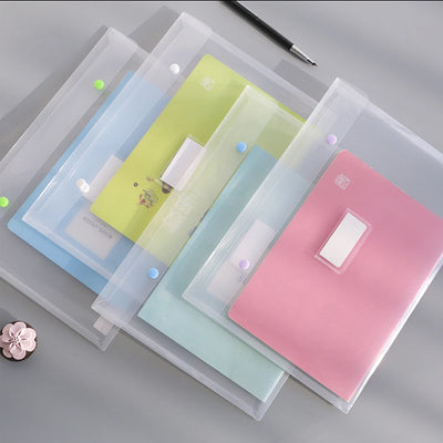 A4 minimalist transparent file folder, snap fastening | SAMAG