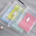 A4 minimalist transparent file folder, snap fastening large-capacity waterproof storage bag for school and office supplies