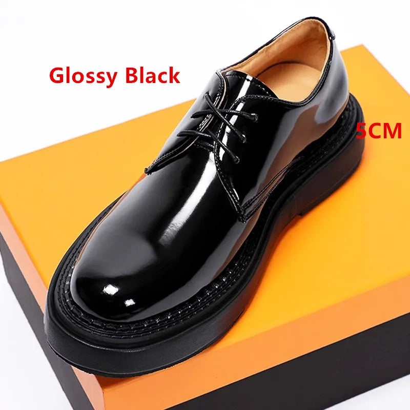 Luxury Mens Dress Shoes Genuine Leather Brogue British Business Suit Thick Sole Formal Casual Breathable Wedding Shoes Male