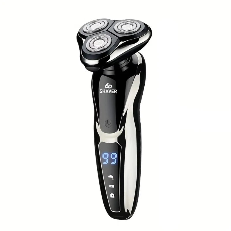 New Shaver LCD Digital Display Full Body Wash Haircut Nose Hair Shaving 3-in-1 Electric Razor Dual Use of Dry Wet Beard Trimmer
