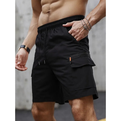 Men's Casual Cargo Shorts Big Pockets Loose Fit Elastic | SAMAG