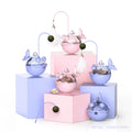 Tumbler Food-Dispensing Cat Toy - Anglerfish Design Feather Bell Catnip Ball, Teeth-Cleaning Licking Self-Play Pet Supplies