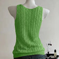 Ladies Elegant Solid Color Knitted Vest Summer Thin Layer - View 2 | SAMAG