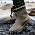 Men's Short Rain Boots Anti-Slip Work Boots Fishing Car Wash Labor Protection Water Shoes Lightweight Durable Rubber Material