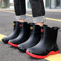 New style rain boots for men, fashionable short tube rain boots for work, rubber shoes for work, thick bottom water shoes