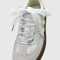 1Pair Fancy Lace Shoelaces for Women Casual Shoes Width Flat Shoelace for Sneakers Black White Shoe Laces Accessorices