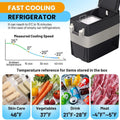 Portable Refrigerator 52QT (50L) Electric Cooler Freezer 12V/24V DC 110-240V AC Car Fridge 0℉~50℉ Car Refrigerator With Basket for Travel, Truck, Boat, Camping