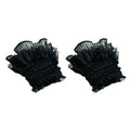 Gothic Lolita Hand Wrist Cuffs Bowknot LaceTrim Maid Cosplay Accessories For Women Girl Party