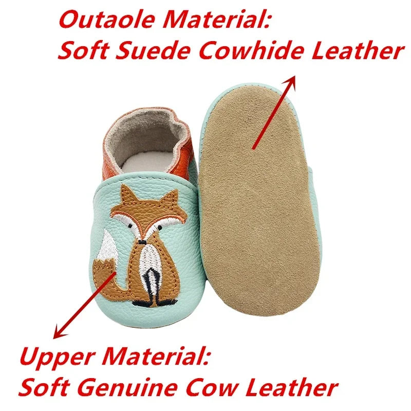 Autumn Baby Shoes Toddle Boys Girls Skid-Proof Shoe Soft Sheepskin Sneakers Fashion Animal Picture First Walker Moccasins 0-24M