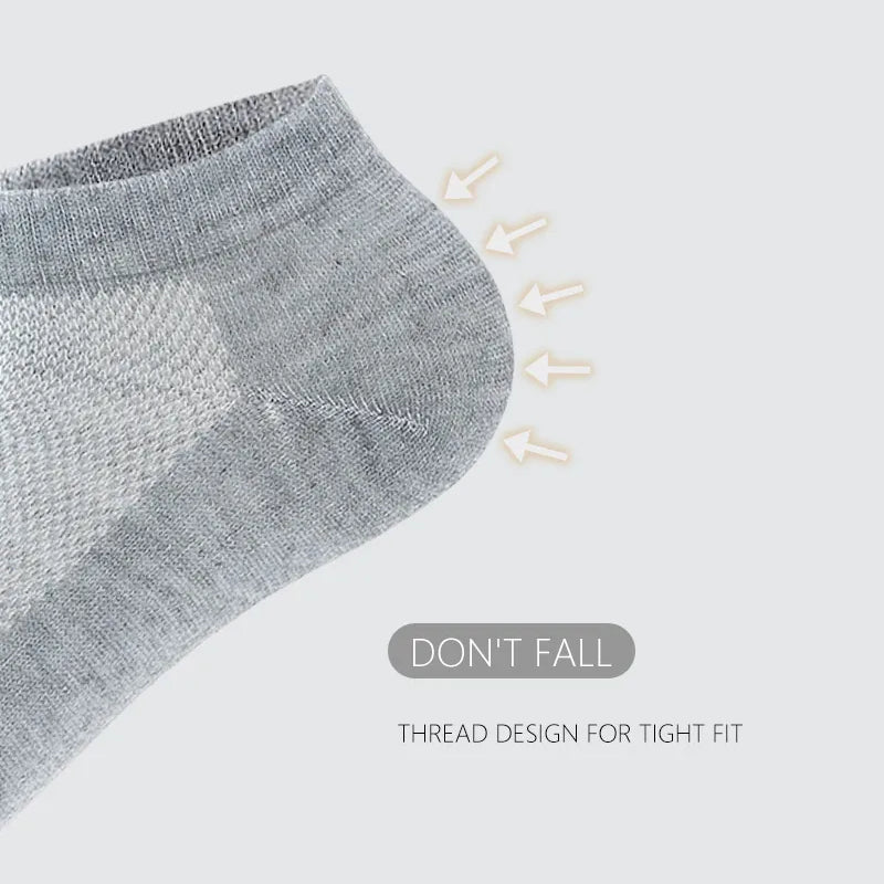6 Pairs Breathable Men's Socks Short Ankle Elastic Solid Color Mesh High Quality Business Unisex Sokken Plus Size EU38-47