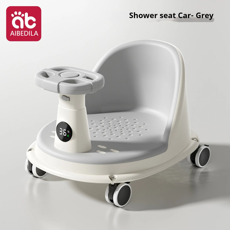 AIBEDILA Baby Bath Seat Multifunctional Toddler Bath Chair With Smart Temperature Sensing Safe Material For Bathtub Shower
