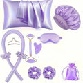 4/12Pcs Styling Kit Heatless Silk Curler with Sleeping Mask Shower Cap for Women and Girls Beauty Kit Travel Hair Styling Tools