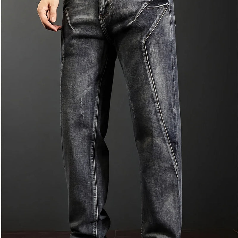Men's New Straight Leg Stretchable Jeans Casual Pants | SAMAG