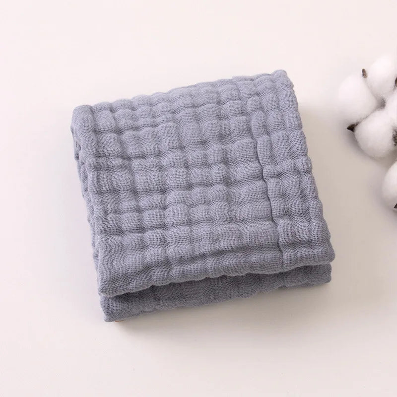 Soft Gauze Baby Towel 30x50cm Absorbent Pure Color Washcloth for Newborn Infant Face and Drool