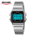 SKMEI 2465 Luxury Men's Digital Watch Waterproof Stainless Steel Electronic Men's Watch LED Display Sport Clock Reloj Hombre