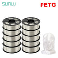 SUNLU PETG 3D Filament 1KG Biodegradable 1.75MM 10Rolls Bright Color Good Toughness Excellent Acid Alkali Weather Resistance