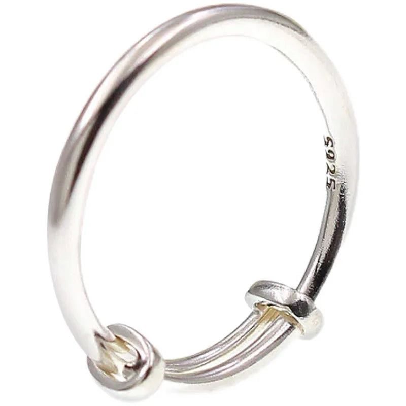 BF CLUB 925 Sterling Rings for Women Adjustable Simple Fashion Geometric Vintage Handmade Irregular  Ring Party Gifts