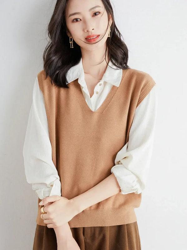 Sweater Vest Spring Autumn Warm Fashin Korean Soft Loose - View 6 | SAMAG
