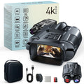 Night Vision Binoculars 4K Infrared 5000mAH Rechargeable 8X Digital Zoom 600 Meters Darkness Goggles 5000mAh Rechargeable, 64GB Card Included for Wildlife Observation & Surveillance