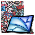 Tablets case  For Ipad air11 2024 11 inch Book Flip Cover with Stand Auto Wake Sleep  Three fold Caster hard shell