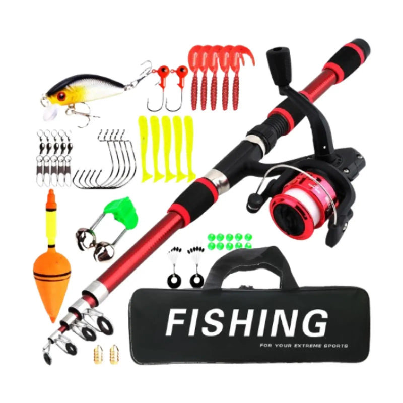 Compact Kids Fishing Rod Set with Reel Telescopic Pole - View 8 | SAMAG