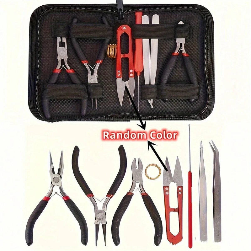 1set/1box Deluxe Jewelry Making Starter Kit，Comprehensive Earrings, Necklace Findings, DIY Plier Tools Set for Jewelry Repair