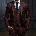 Plaid Men's suit 3 piece Suit Formal Business Work Clothes Party Groom Wedding Tuxedo Custom Color XS-5XL Suit Men