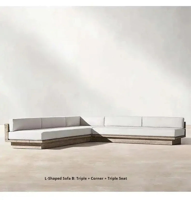 Japanese Style Waterproof and Sunscreen Garden Sofa, Minimalist Designer, Modern Garden Sofa, Artistic Outdoor Furniture, Divano