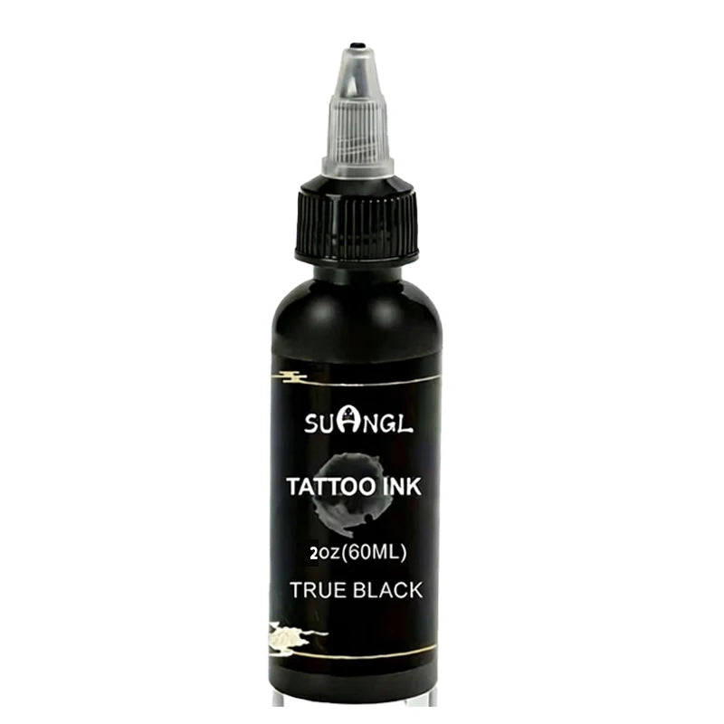 1/2pc 60ml White/Black Tattoo Ink Pigment, with Box Set of Artistic Tattoo Kit, Professional Makeup Pigment Tattoo Supplies