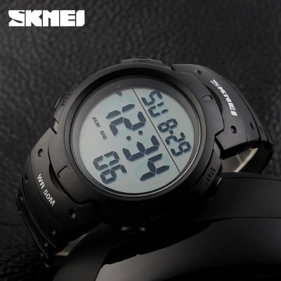 1068 Calendar PU Strap 5Bar Waterproof Digital Watch Outdoor Sport Men Big Dial Fashion Simple Watches | SAMAG