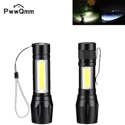PwwQmm Portable USB LED Flashlight XPE COB with 3 Modes | SAMAG