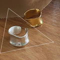 VENTFILLE 925 Sterling Silver Ring for Women Girl Gift Retro Open Trend Unique Design Geometric Asymmetric Jewelry Dropship