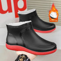 Men's Winter Fleece Lined Rain Boots Warm Cotton Work Safety Rubber Boots Outdoor Fishing Water Shoes Special for Delivery Ri...