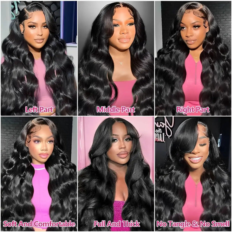 Body Wave Lace Front Wigs Human Hair Pre Plucked 13x6 HD Lace Frontal Human Hair Wigs 200 Density Natural Color Human Hair Wig 13x4 Body Wave Lace Front Wigs Human Hair Pre Plucked Small Knots with Baby Hair 28 inch HD Full F