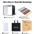 PULUZ Lightbox 80 60 50 40 30cm Photo LED Light Studio Kits 6 12 Color Backgrounds Tabletop Photography Soft Shooting Tent Box