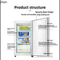 ZMLFreezer Vertical Full Freezer Side Open Door Freezer Small Drawer Air Cooled Frost Free