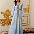Muslim Abayas Moroccan Floral Maxi Kaftan Dress for Women | SAMAG