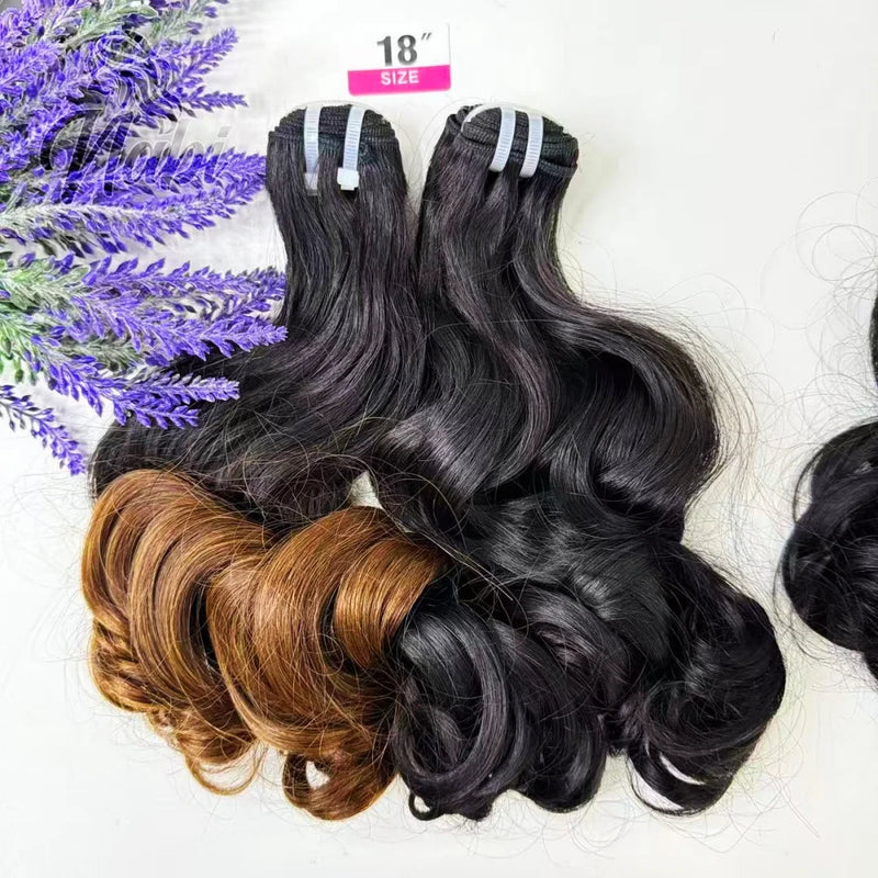 Indian Virgin Hair Human Bundles 8-18inch for Weaving Loose Bouncy Human Hair Natural Ombre Weft Extension for Black Women