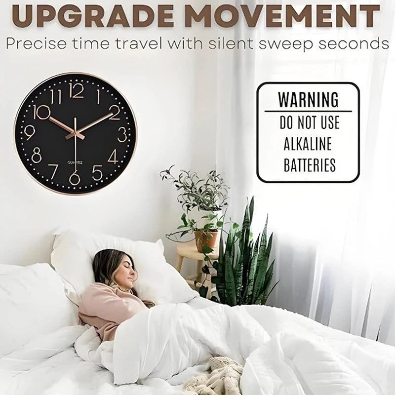 12 Inches Wall Clock Modern Design Nordic Wood Living Room Silent Clock Mechanism Bedroom Kitchen Office Brief Clocks Mechanism