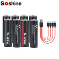 Soshine Original 2600mWh AA Rechargeable Batteries 2A 1.5V USB Lithium Battery Low Self-discharge1200 Times Cycle Li-ion Battery