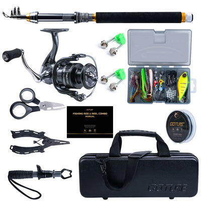 Goture Telescopic Fishing Rod and Reel Combo Kit Pole Set | SAMAG